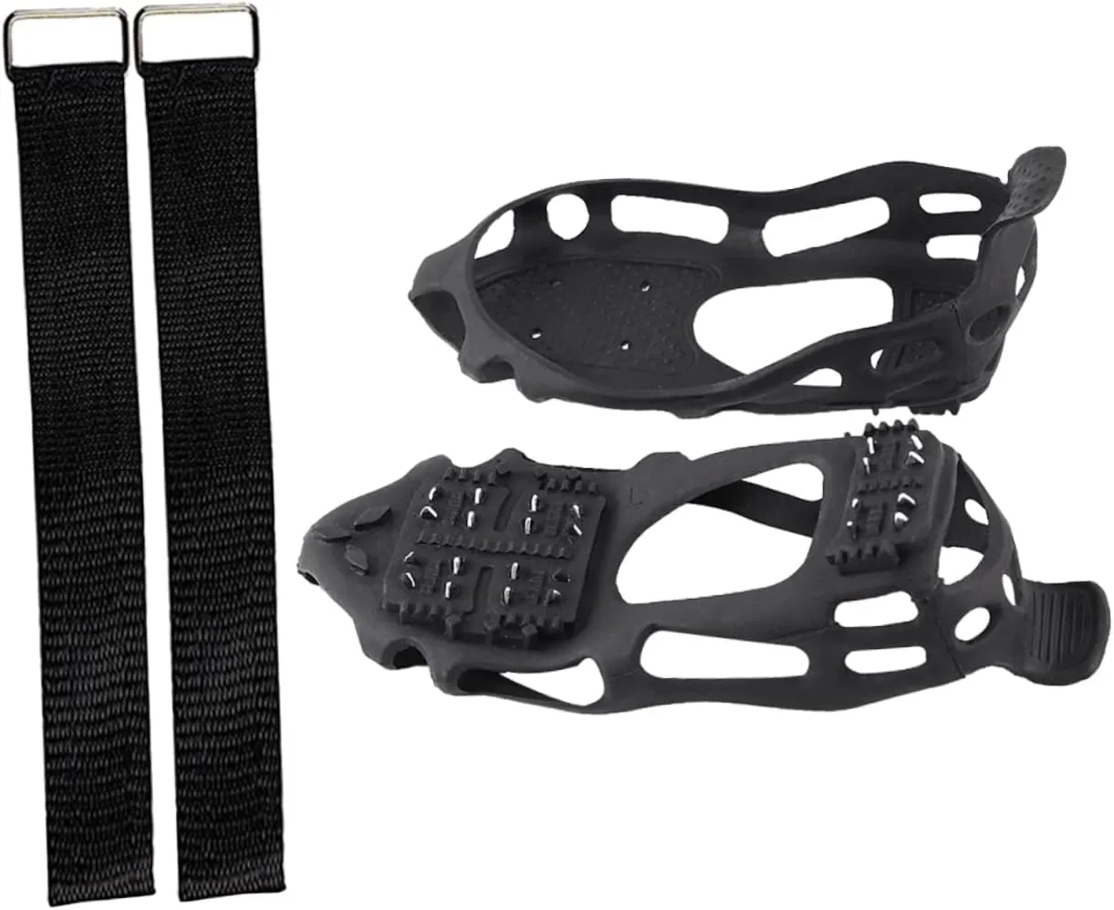 1Set Slip Ice Grippers for Shoes Spike Crampons for Snow and Ice Durable TPE Material for Hiking Climbing and Winter Outdoor Activities
