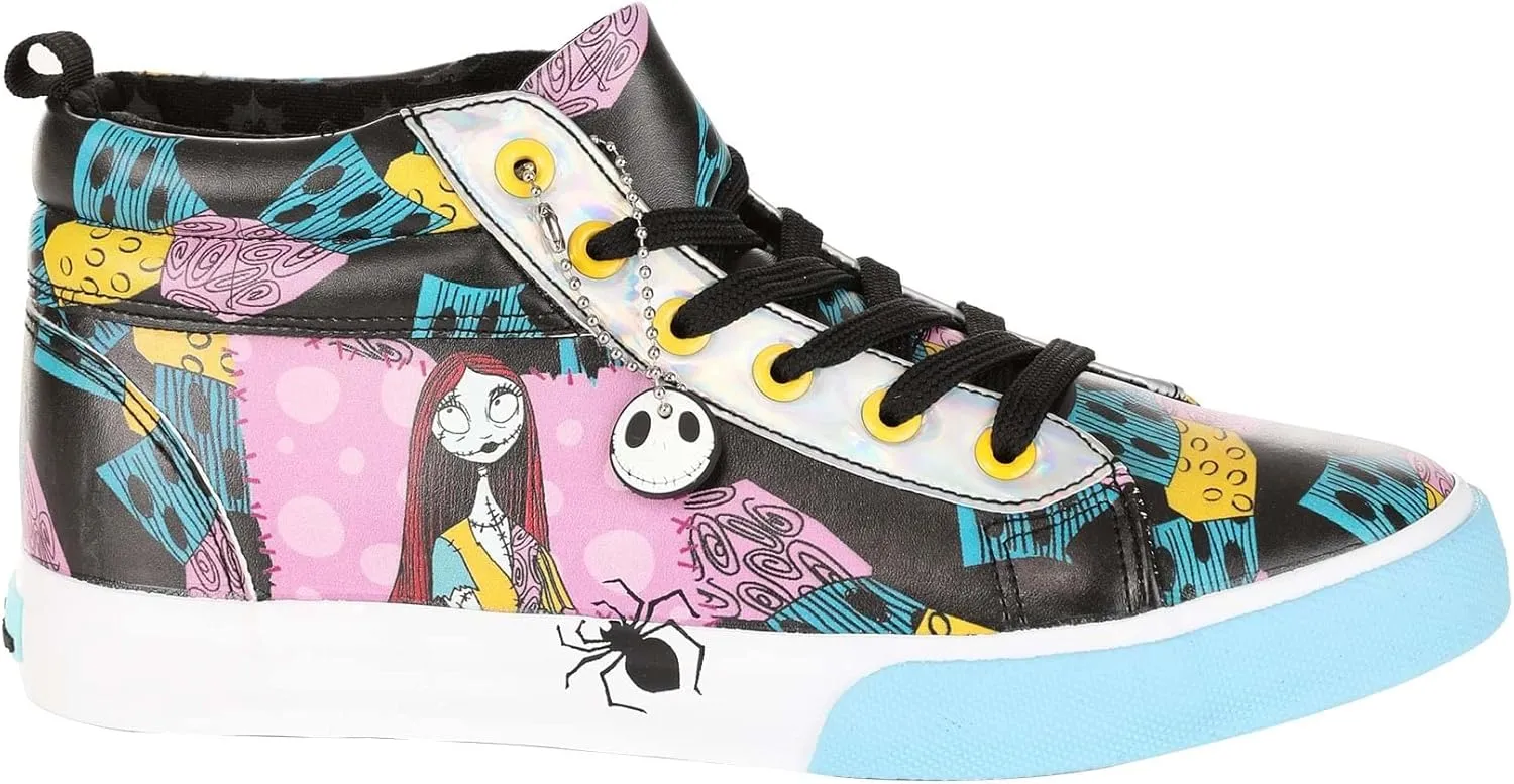Adult Nightmare Before Christmas Sally Shoes | Officially Licensed Disney High Top Patchwork Women's Sneakers