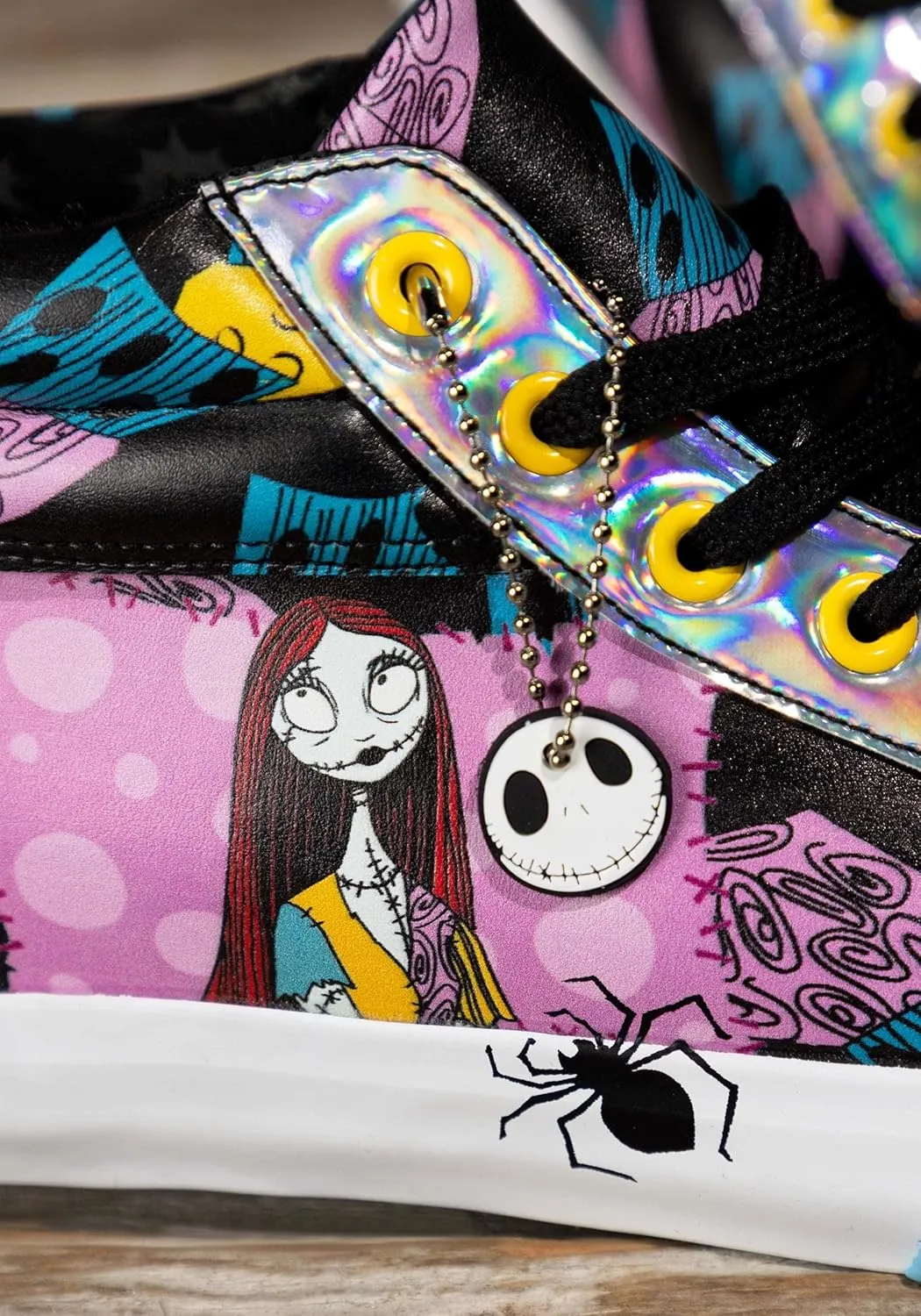 Adult Nightmare Before Christmas Sally Shoes | Officially Licensed Disney High Top Patchwork Women's Sneakers