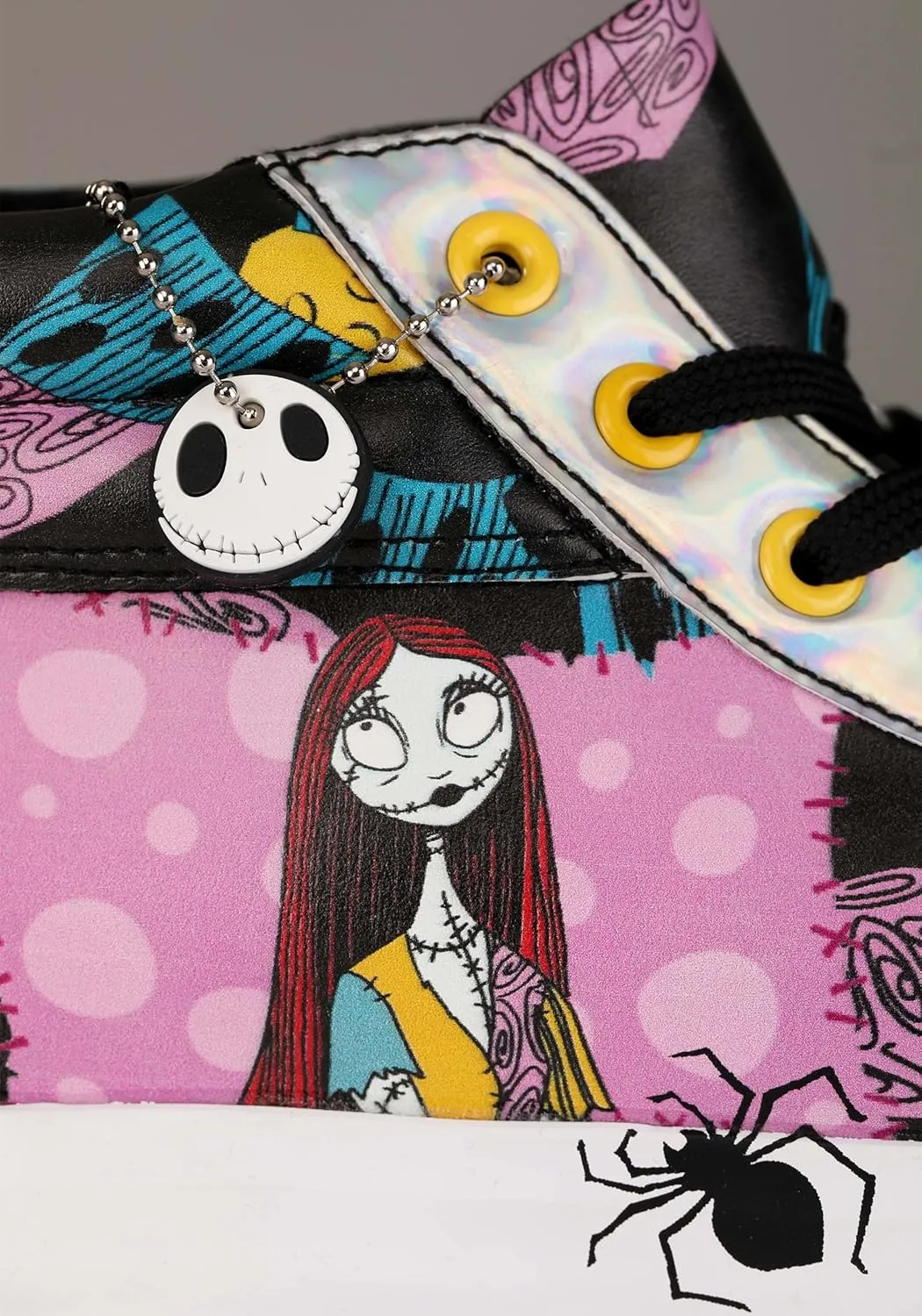 Adult Nightmare Before Christmas Sally Shoes | Officially Licensed Disney High Top Patchwork Women's Sneakers