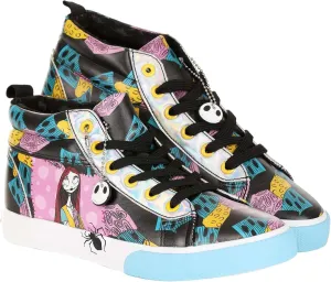 Adult Nightmare Before Christmas Sally Shoes | Officially Licensed Disney High Top Patchwork Women's Sneakers