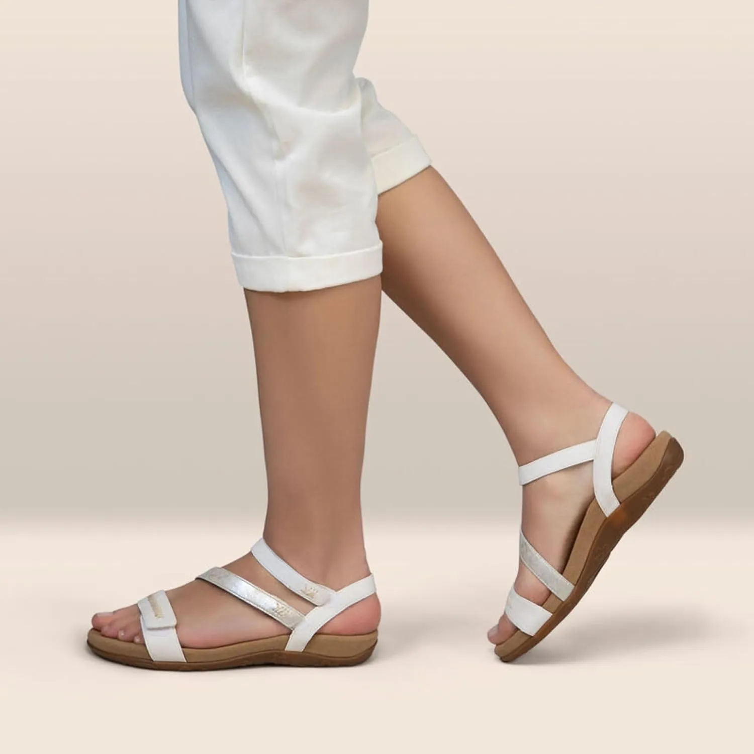 Aetrex Gabby Orthopedic Leather Arch Support Quarter Strappy Sandals for Women