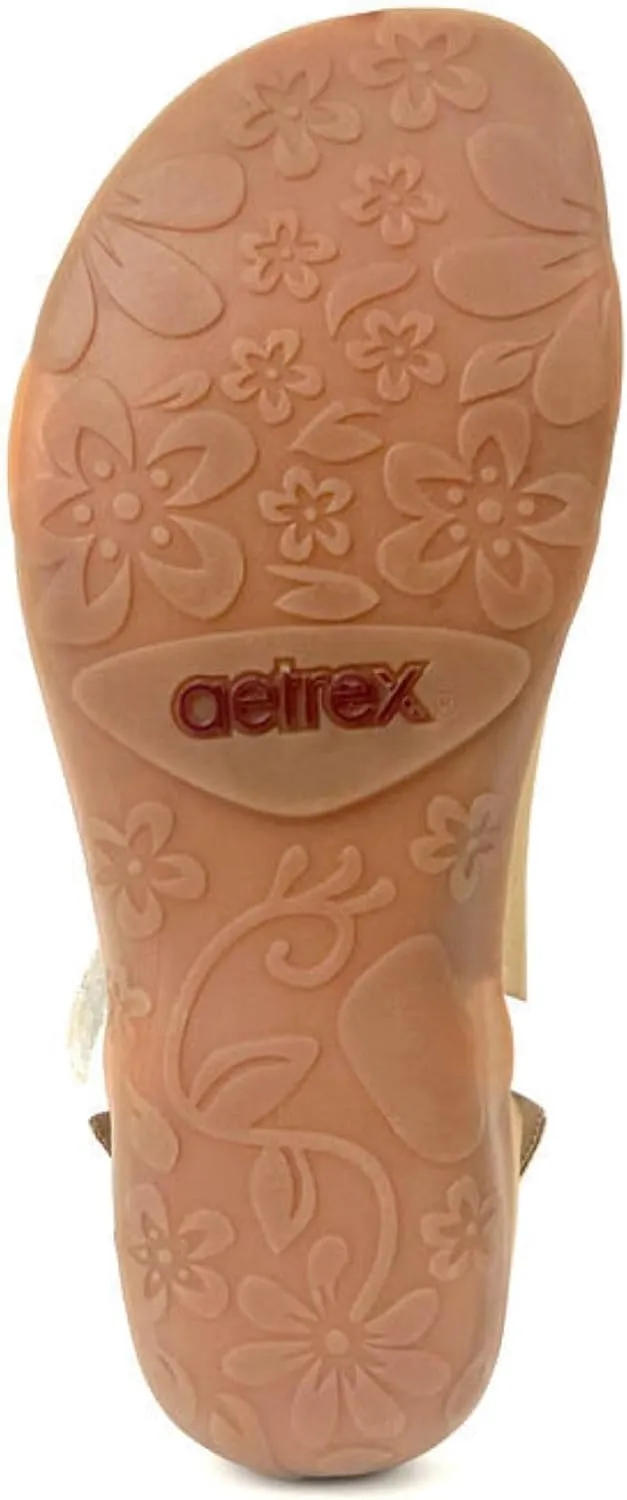 Aetrex Gabby Orthopedic Leather Arch Support Quarter Strappy Sandals for Women