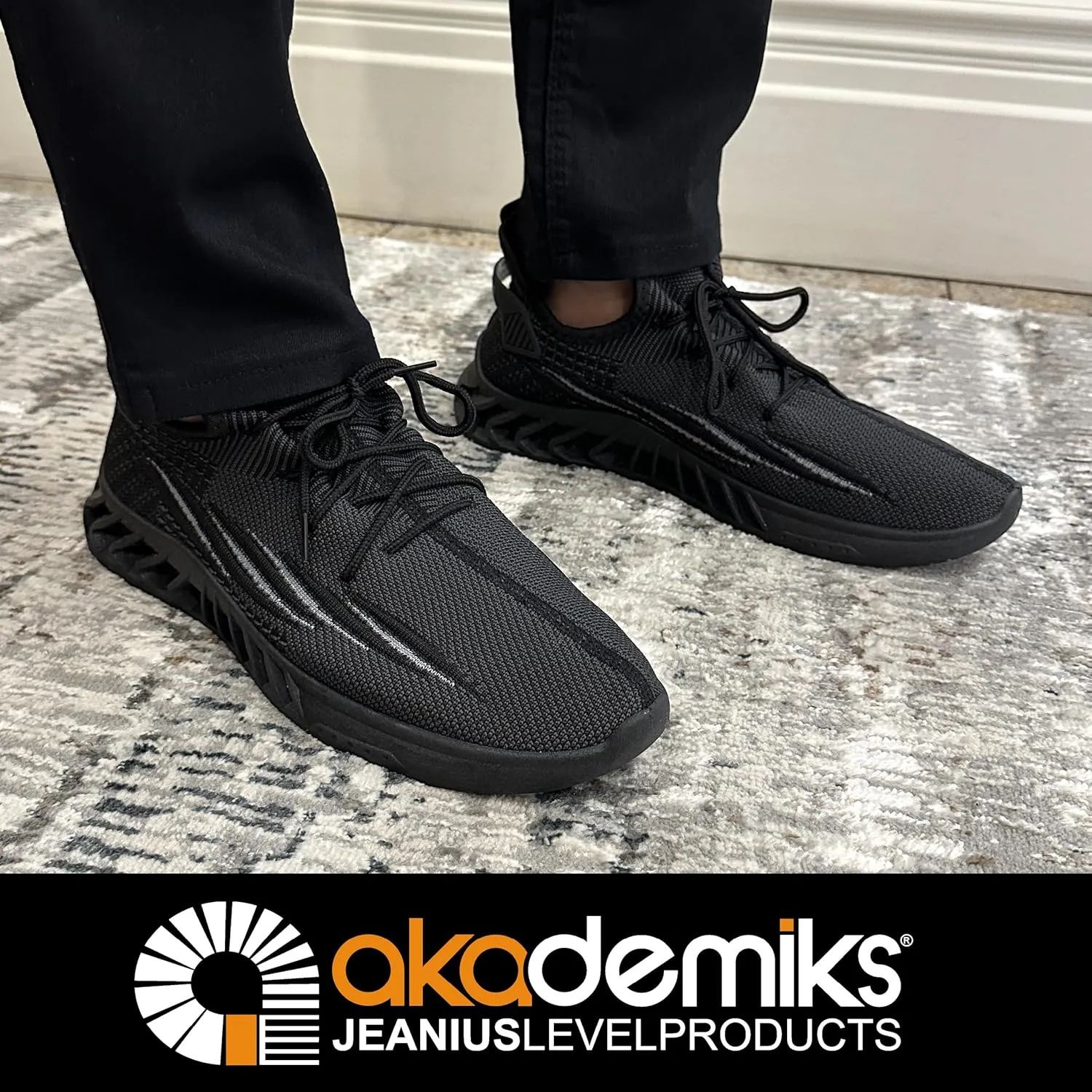 AKADEMIKS Men's Fit Knit Jogger Sneakers, Breathable Running Shoes for Athletic and Casual Wear