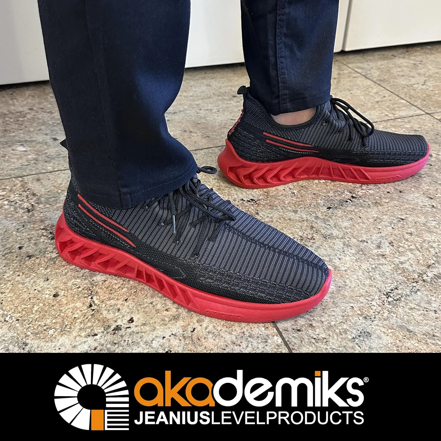 AKADEMIKS Men's Fit Knit Jogger Sneakers, Breathable Running Shoes for Athletic and Casual Wear