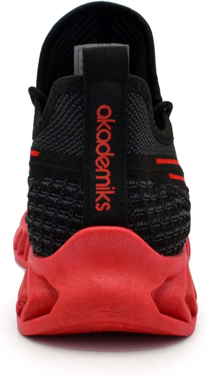AKADEMIKS Men's Fit Knit Jogger Sneakers, Breathable Running Shoes for Athletic and Casual Wear