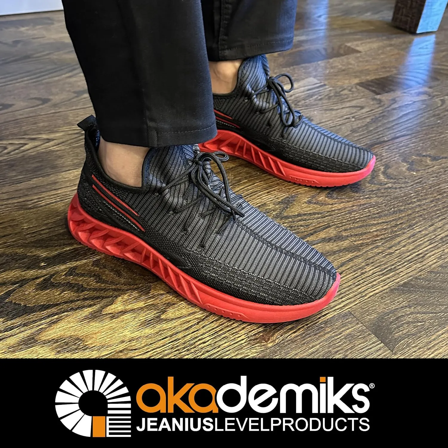 AKADEMIKS Men's Fit Knit Jogger Sneakers, Breathable Running Shoes for Athletic and Casual Wear