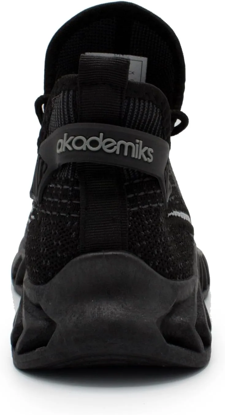 AKADEMIKS Men's Fit Knit Jogger Sneakers, Breathable Running Shoes for Athletic and Casual Wear