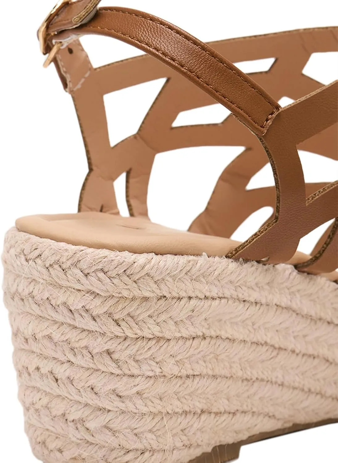 Alexis Leroy Women's Open Toe Comfortable Ankle Strap Espadrilles Wedge Sandals