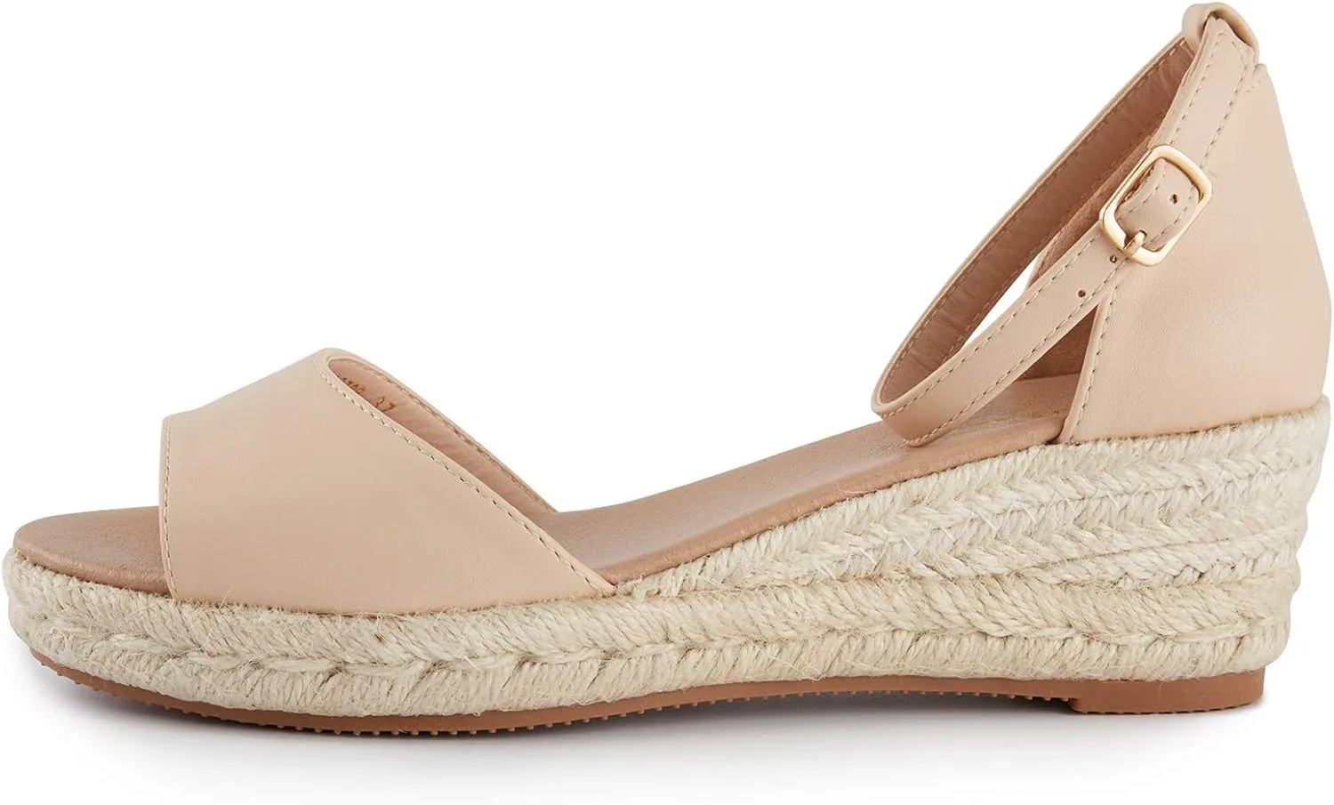 Alexis Leroy Women's Open Toe Comfortable Ankle Strap Espadrilles Wedge Sandals