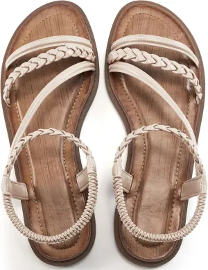 Alicegana Womens Sandals Dressy Summer - Comfortable Gladiator Sandals for Women 2025 Beach Walking Wedding Flat Shoes