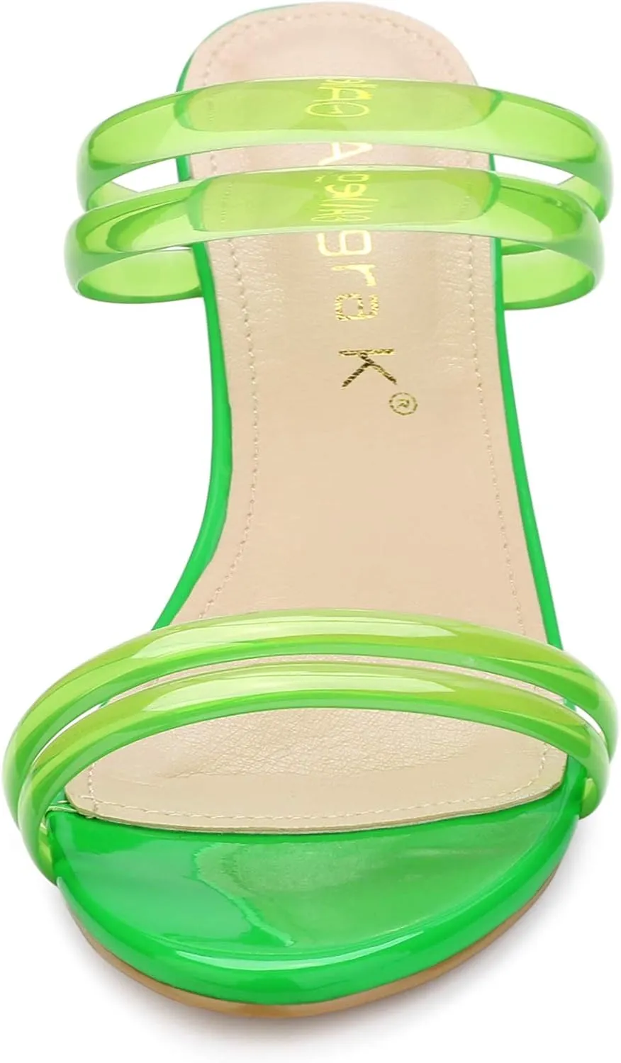 Allegra K Women's Clear Strappy Heel Slide Mule Block Heel Sandal