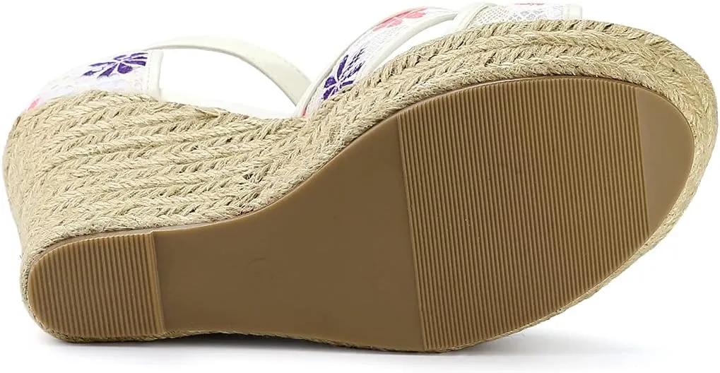 Allegra K Women's Espadrilles Lace Wedges Wedge Sandals