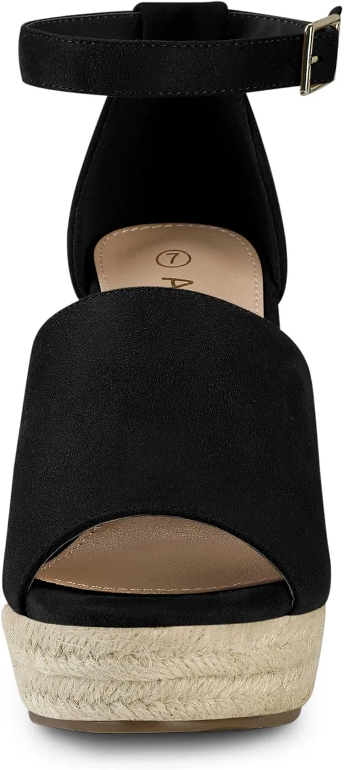 Allegra K Women's Espadrilles Platform Heels Wedges Sandals