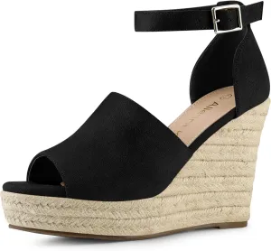 Allegra K Women's Espadrilles Platform Heels Wedges Sandals
