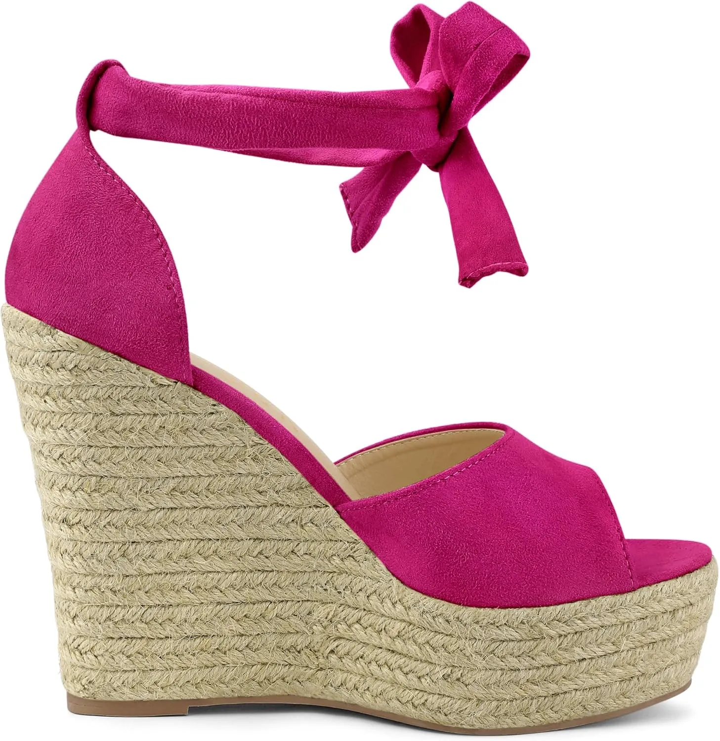 Allegra K Women's Espadrilles Tie Up Ankle Strap Wedges Sandals