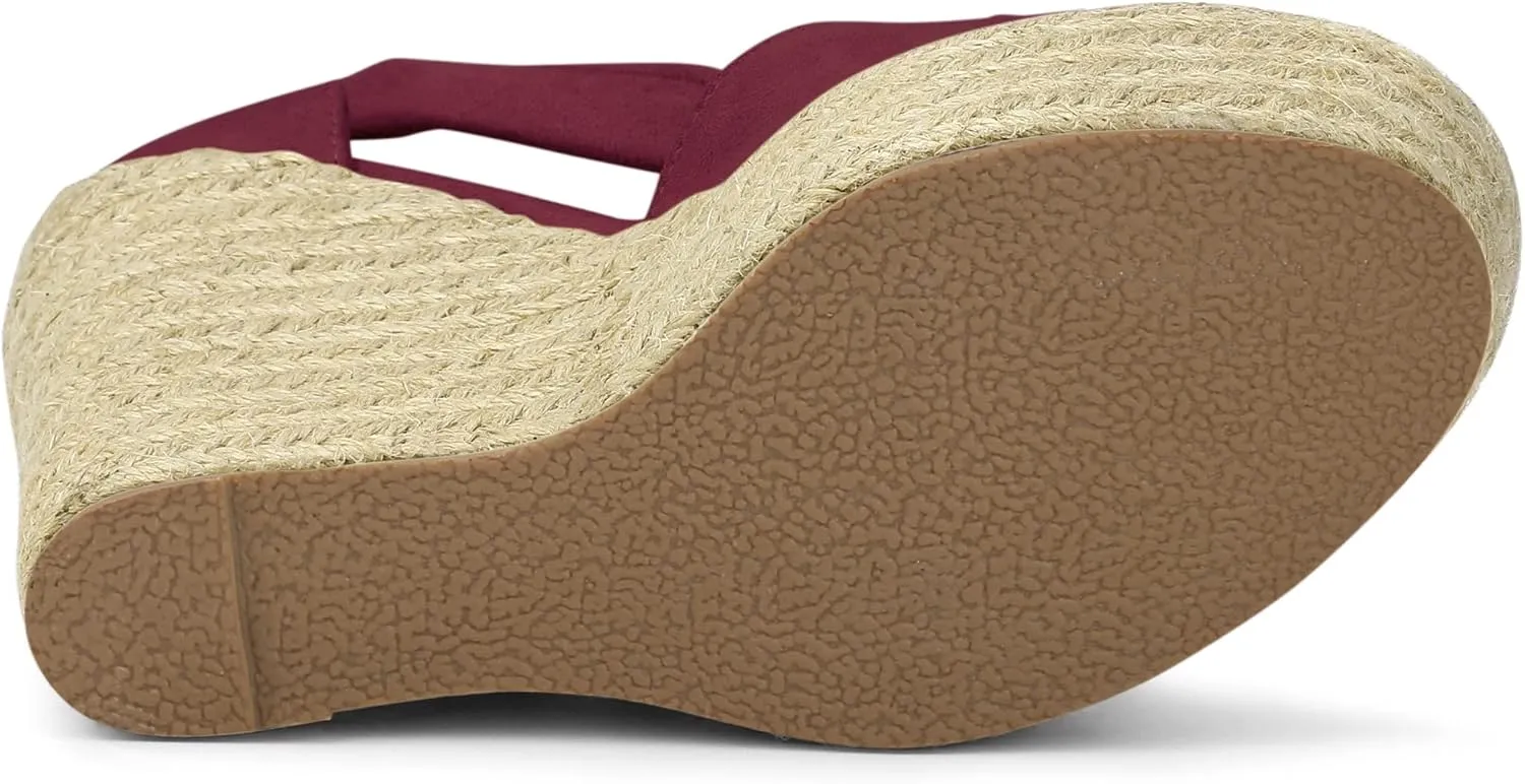 Allegra K Women's Espadrilles Tie Up Ankle Strap Wedges Sandals