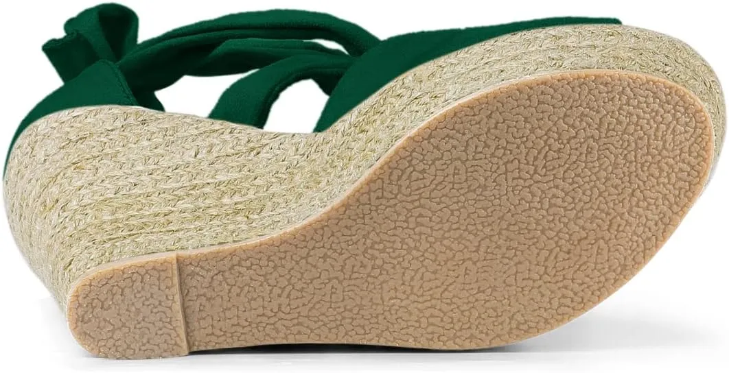 Allegra K Women's Lace Up Espadrilles Platform Platform Wedges Sandals
