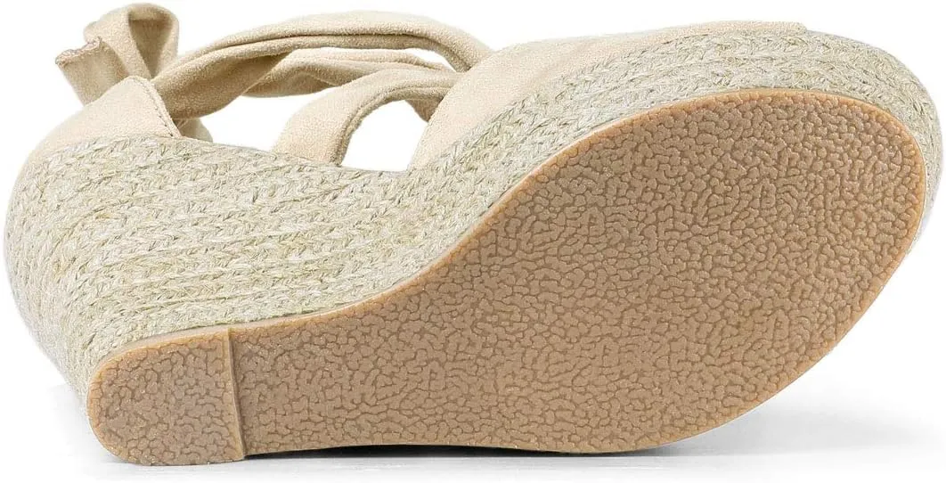 Allegra K Women's Lace Up Espadrilles Platform Platform Wedges Sandals