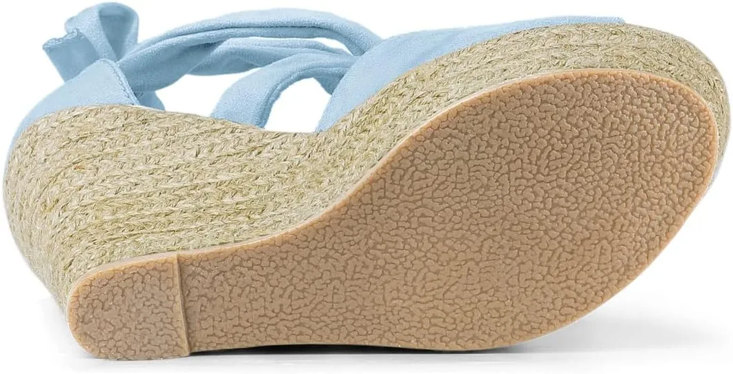 Allegra K Women's Lace Up Espadrilles Platform Platform Wedges Sandals