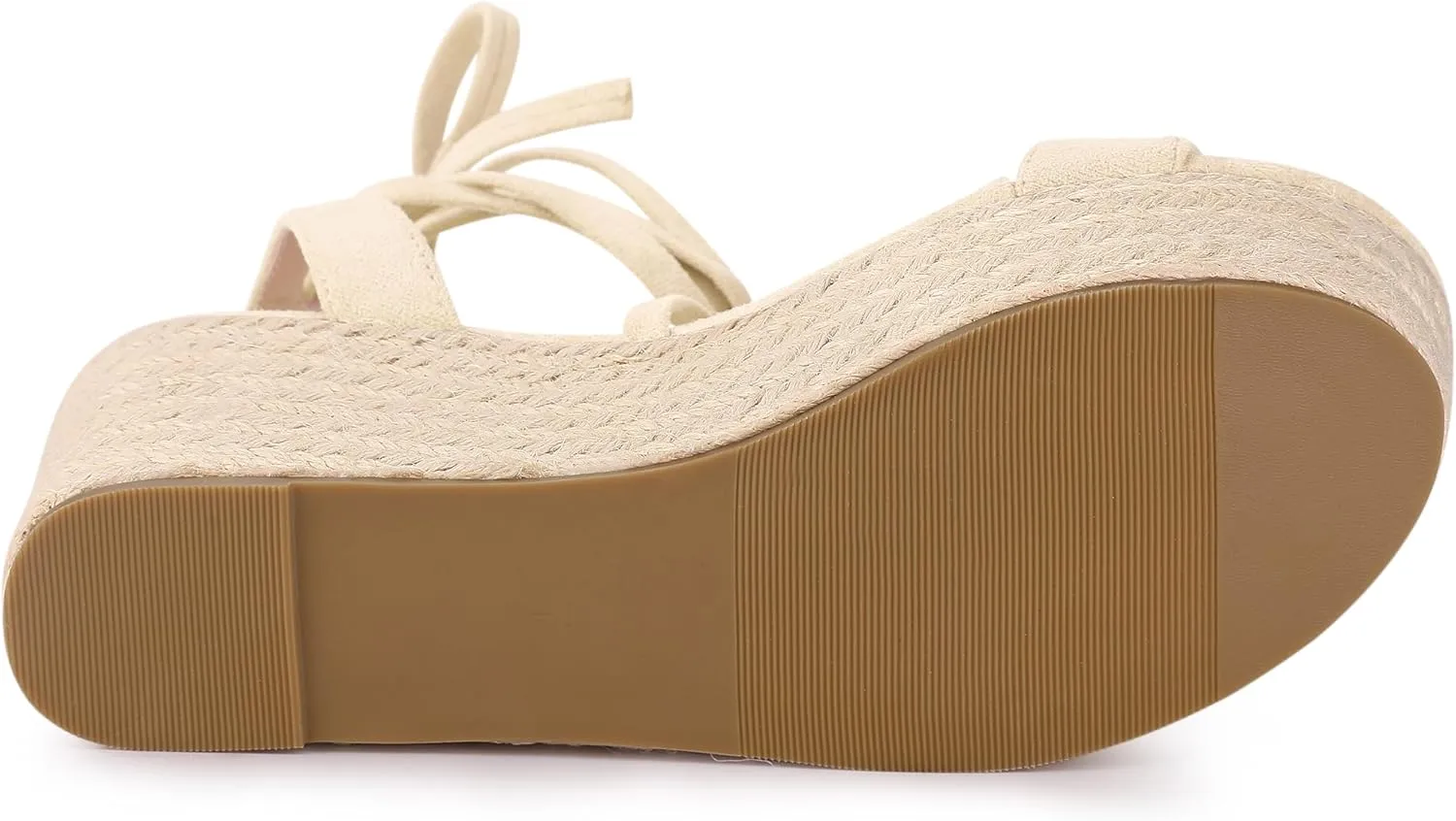 Allegra K Women's Lace Up Wedge Heel Slingback Platform Strappy Sandals