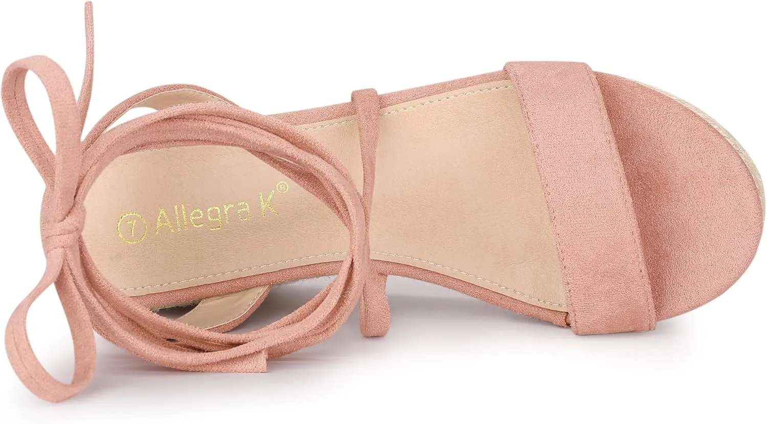 Allegra K Women's Lace Up Wedge Heel Slingback Platform Strappy Sandals