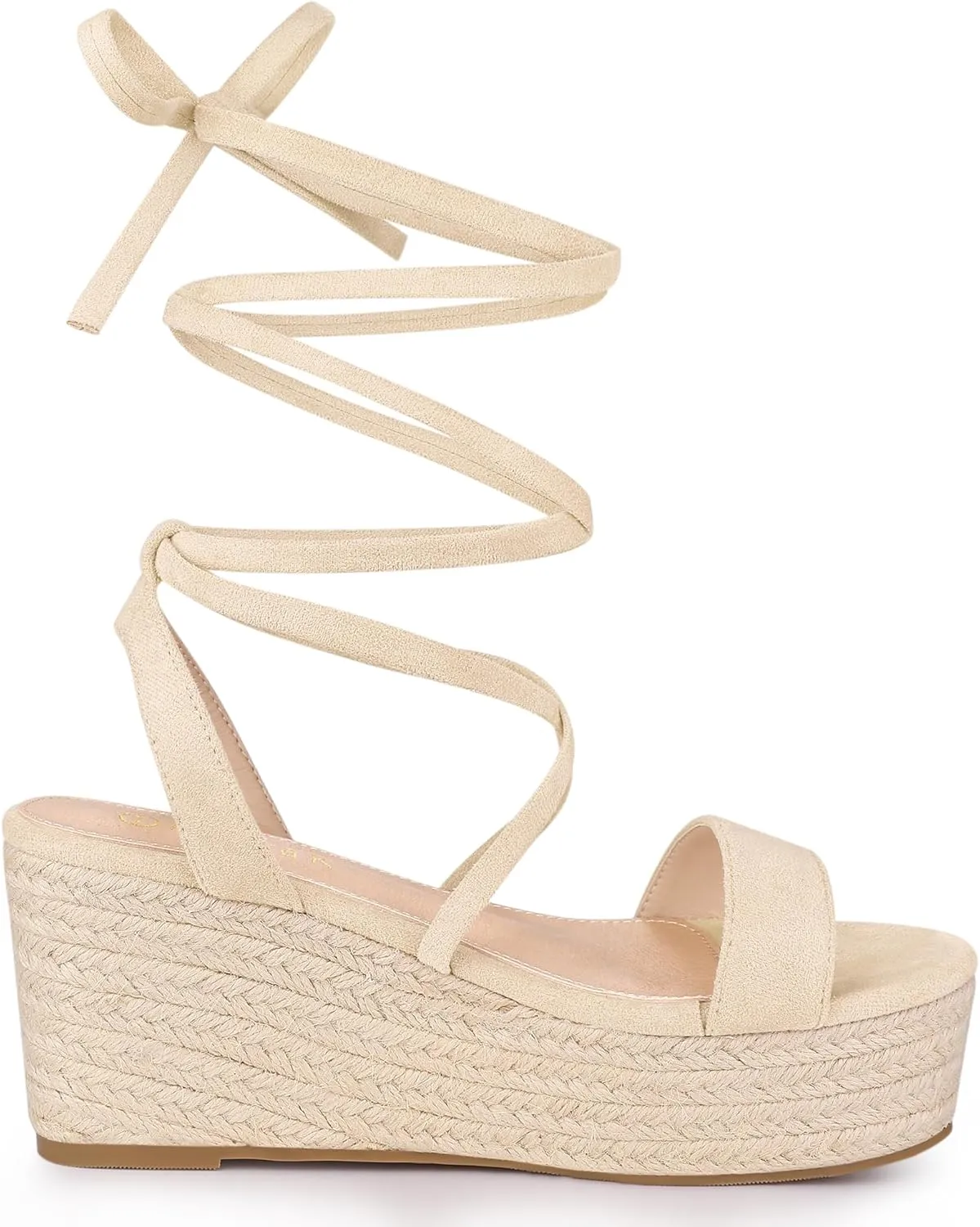 Allegra K Women's Lace Up Wedge Heel Slingback Platform Strappy Sandals