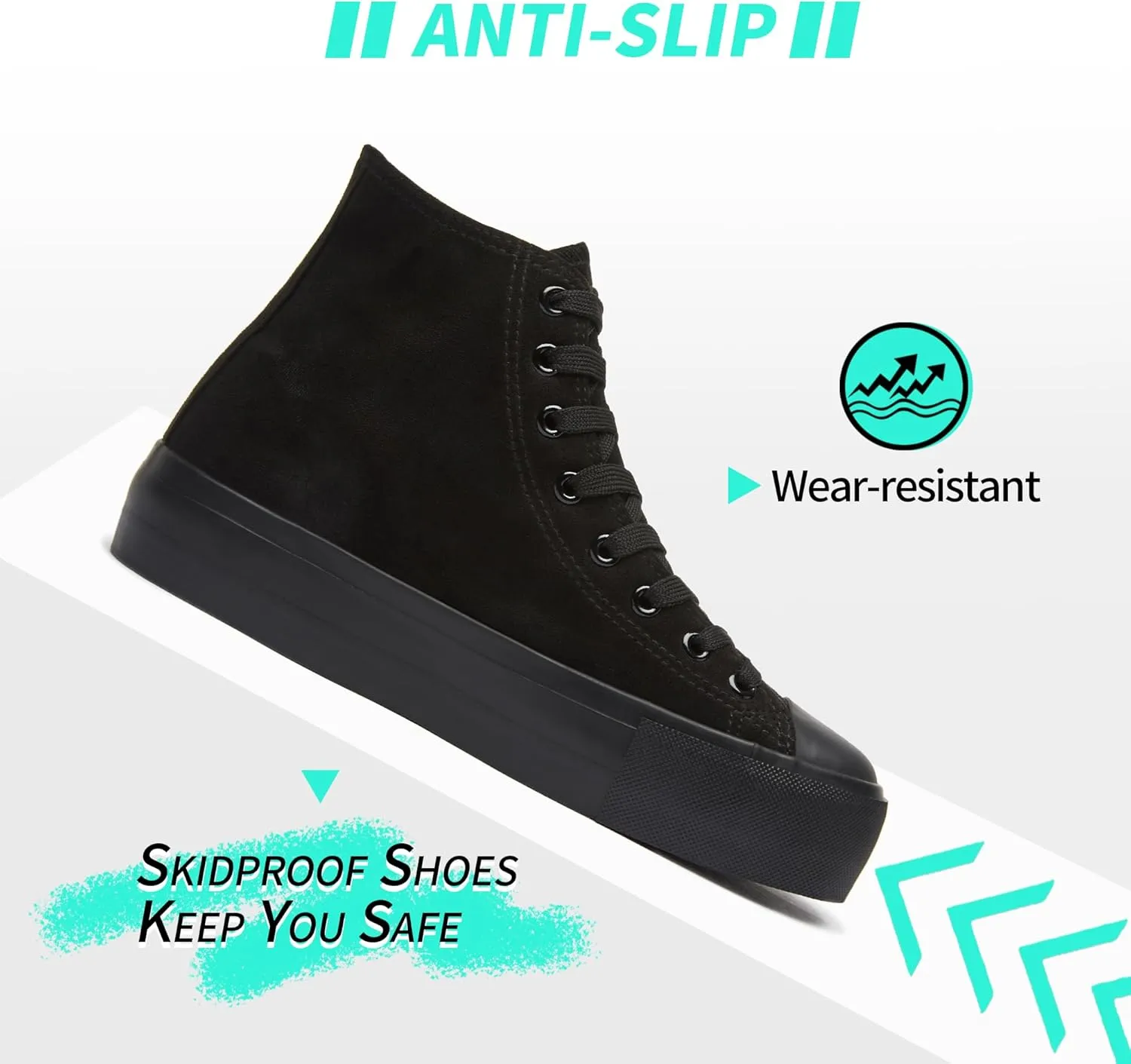 ALTOCIS Women's Comfortable Platform High Top Sneakers, Casual Mid Top Sneaker for Women, Cute Faux Suede Fashion Sneakers, Classic Lace Up Walking Shoes