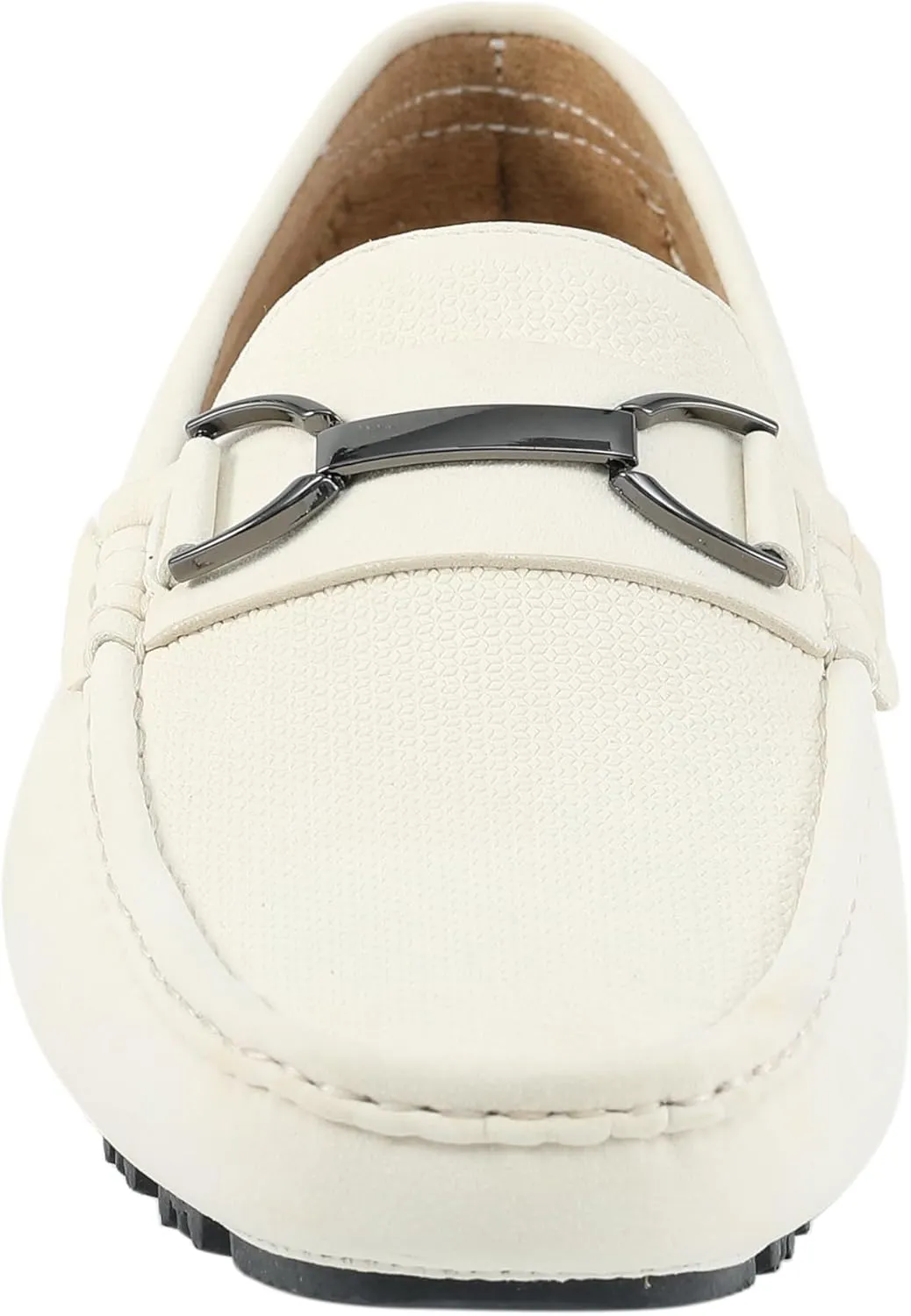 Amali Driving Moccasins, Faux Leather with Enamel Horse-Bit Ornament & Soft Lining, Comfortable & Stylish Mens Dress Loafers for Everyday Wear