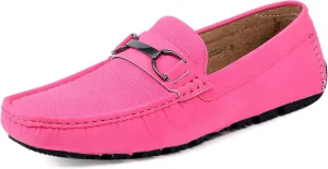 Amali Driving Moccasins, Faux Leather with Enamel Horse-Bit Ornament & Soft Lining, Comfortable & Stylish Mens Dress Loafers for Everyday Wear