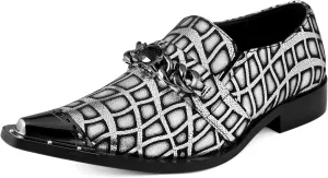 Amali Sparkling Smoking Slipper with Metal Tip - Men's Dress Shoes - Party Loafers for Men - Metallic Loafers for Men - Mens Disco Shoes - Designer Shoes