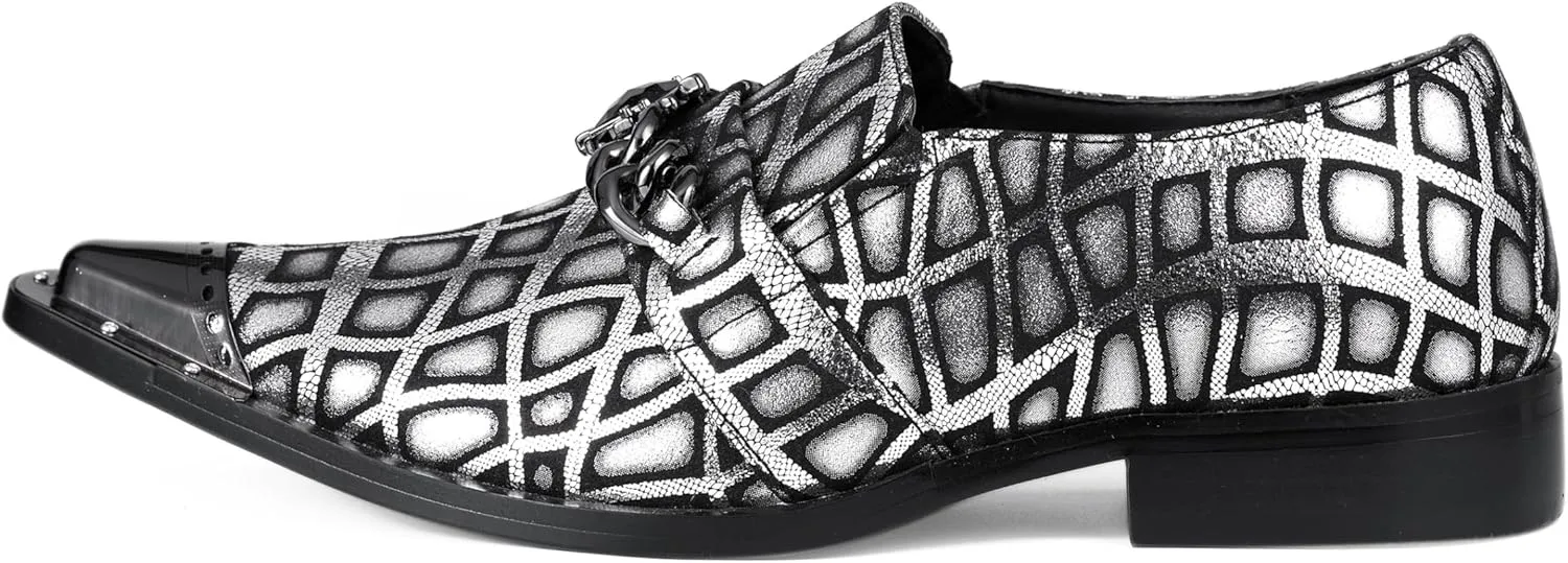 Amali Sparkling Smoking Slipper with Metal Tip - Men's Dress Shoes - Party Loafers for Men - Metallic Loafers for Men - Mens Disco Shoes - Designer Shoes