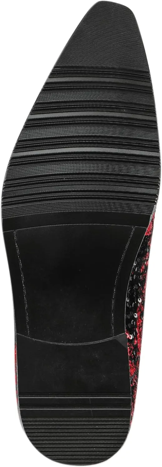 Amali Sparkling Smoking Slipper with Metal Tip - Men's Dress Shoes - Party Loafers for Men - Metallic Loafers for Men - Mens Disco Shoes - Designer Shoes