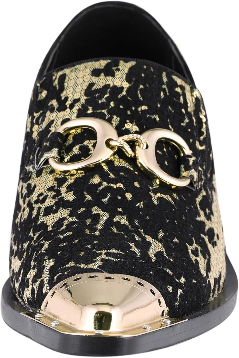 Amali Sparkling Smoking Slipper with Metal Tip - Men's Dress Shoes - Party Loafers for Men - Metallic Loafers for Men - Mens Disco Shoes - Designer Shoes