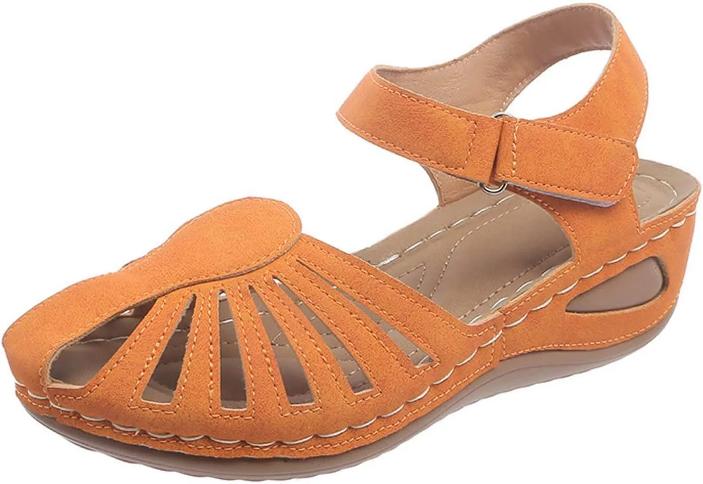 AMDBEL Orthopedic Sandals for Women,Sandals for Women Dressy Summer Closed Toe Breathable Sandals with Arch Support Shoes