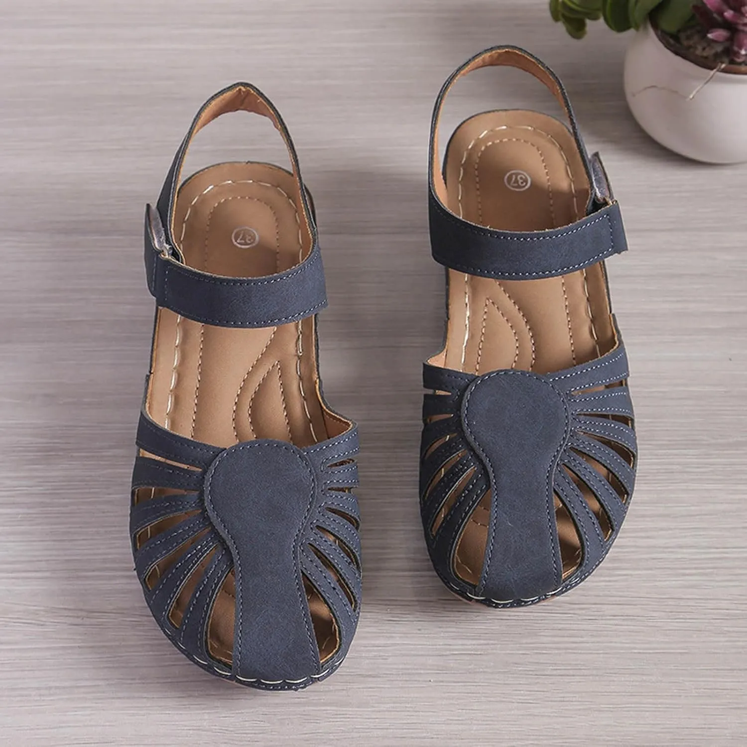 AMDBEL Orthopedic Sandals for Women,Sandals for Women Dressy Summer Closed Toe Breathable Sandals with Arch Support Shoes