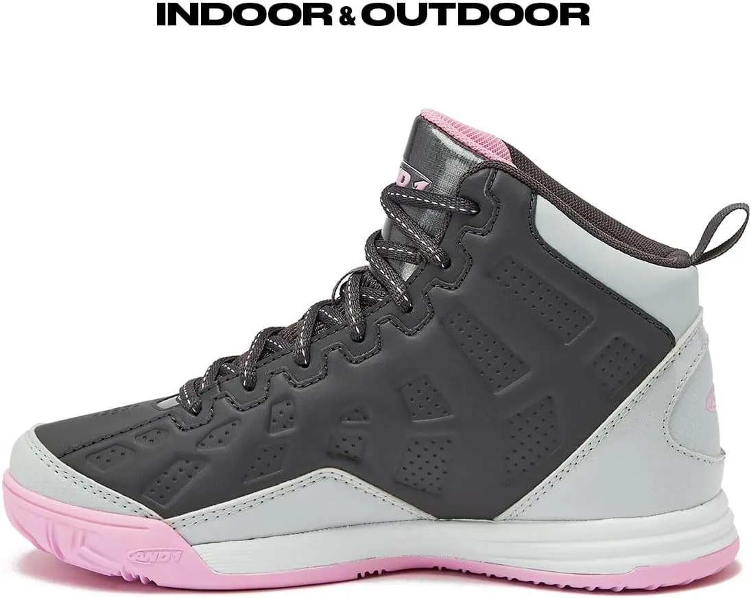 AND1 Showout Girls & Boys Basketball Shoes Kids, Boys High Top Sneakers, Youth Size 1 to 7 Kids Basketball Shoes Boys