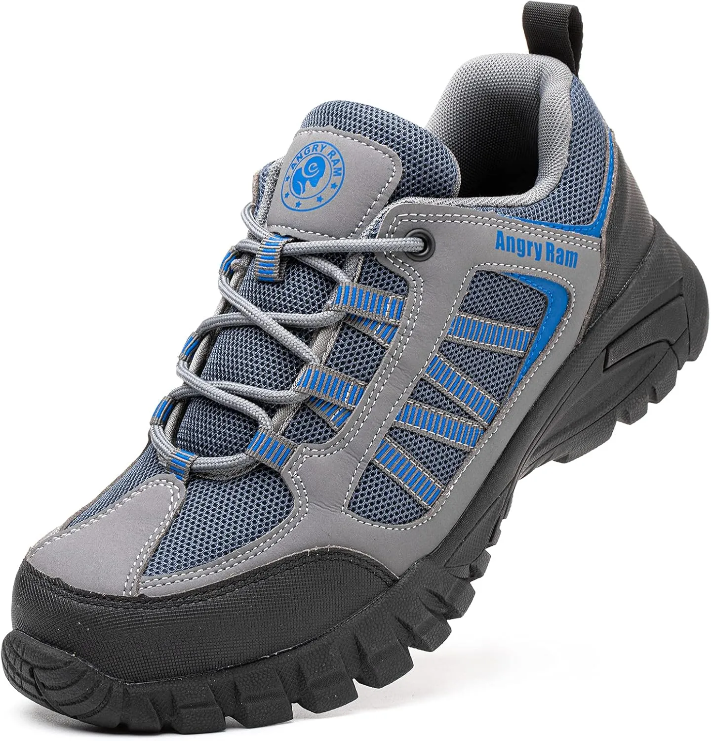 ANGRYRAM Steel Toe Shoes for Men Women Lightweight Indestructible Work Shoes Breathable Slip Resistant Safety Sneakers Comfortable Puncture Proof Shoes for Working Construction Industry