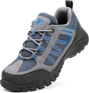 ANGRYRAM Steel Toe Shoes for Men Women Lightweight Indestructible Work Shoes Breathable Slip Resistant Safety Sneakers Comfortable Puncture Proof Shoes for Working Construction Industry