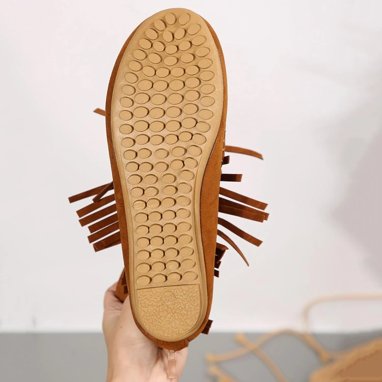 Ankle Boots for Women Flat Side Zip Vintage Womens Cowboy Boots Round Toe Fringe Buckle Straps Studded Western Cowboy Shoes