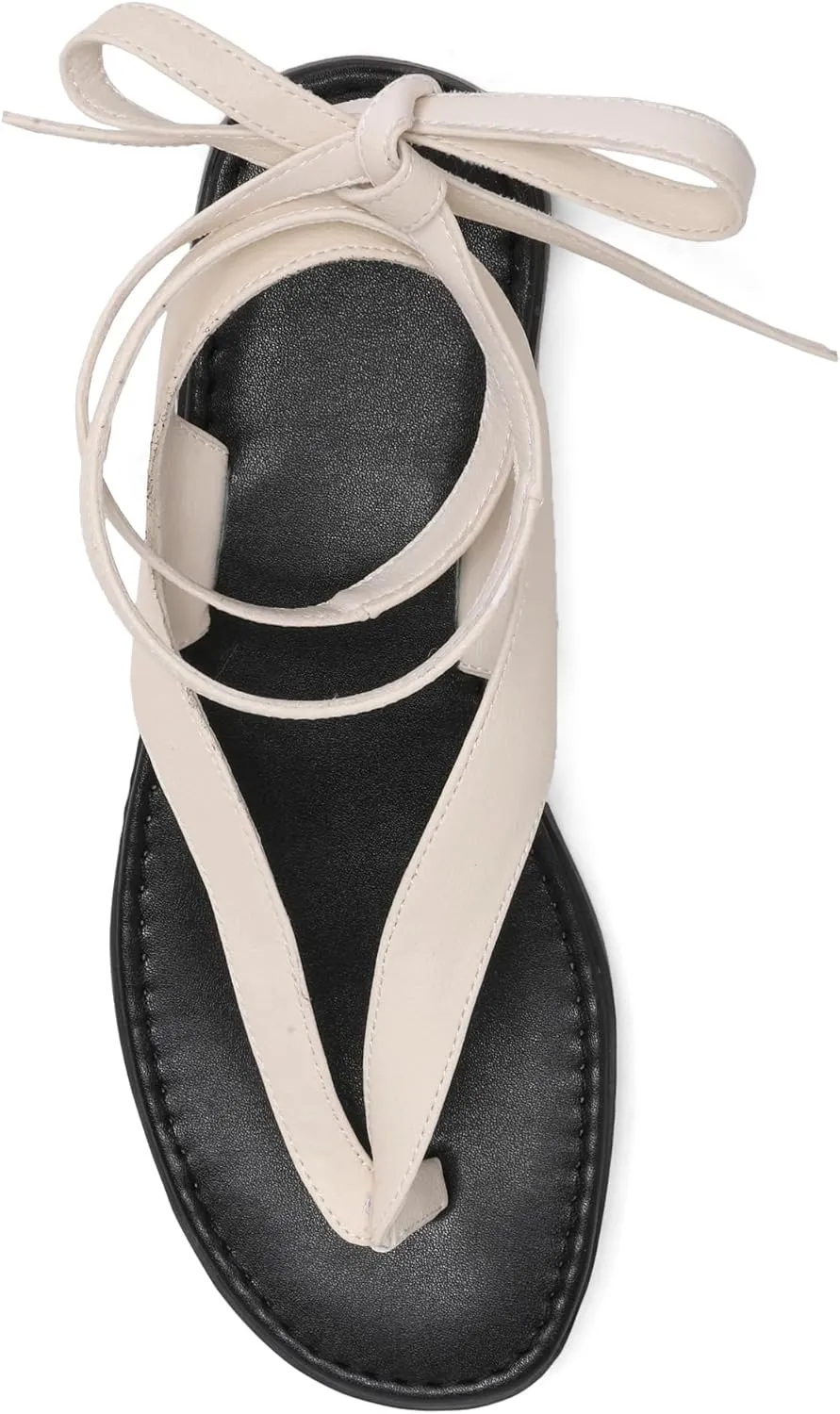 Ankle Strap Flat Sandals for Women Comfortable Lace Up T-Strap Slip on Flip Flops Flats Ladies Fashion Cute Thong Sandals Summer Soft Flip Flops Sandals