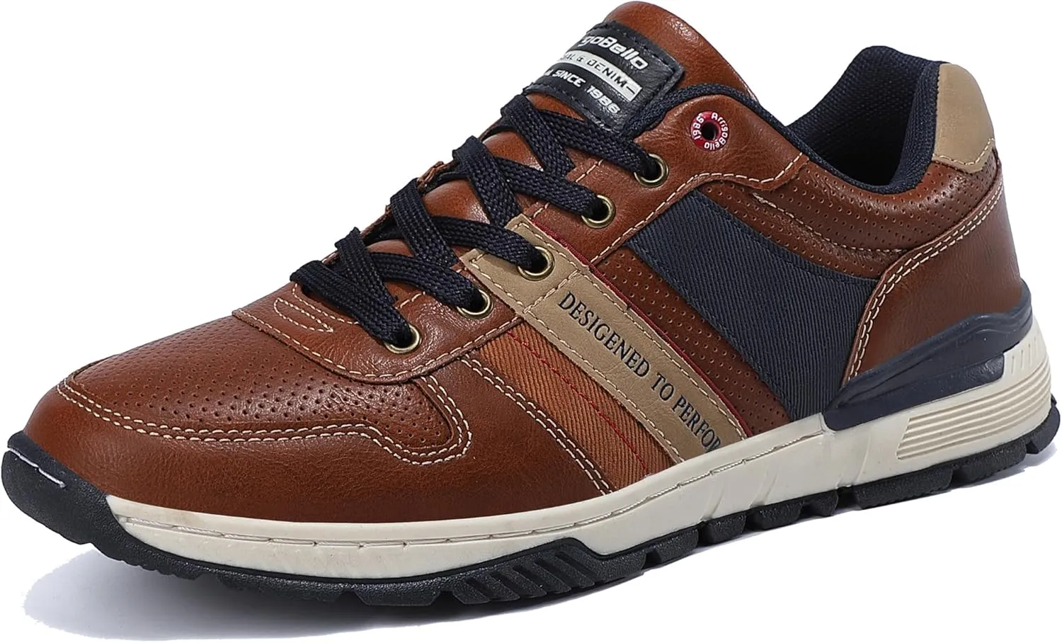 ARRIGO BELLO Men Shoes Casual Sneakers Fashion Low-Top Leather Non-Slip Walking Trainers Size 8-12