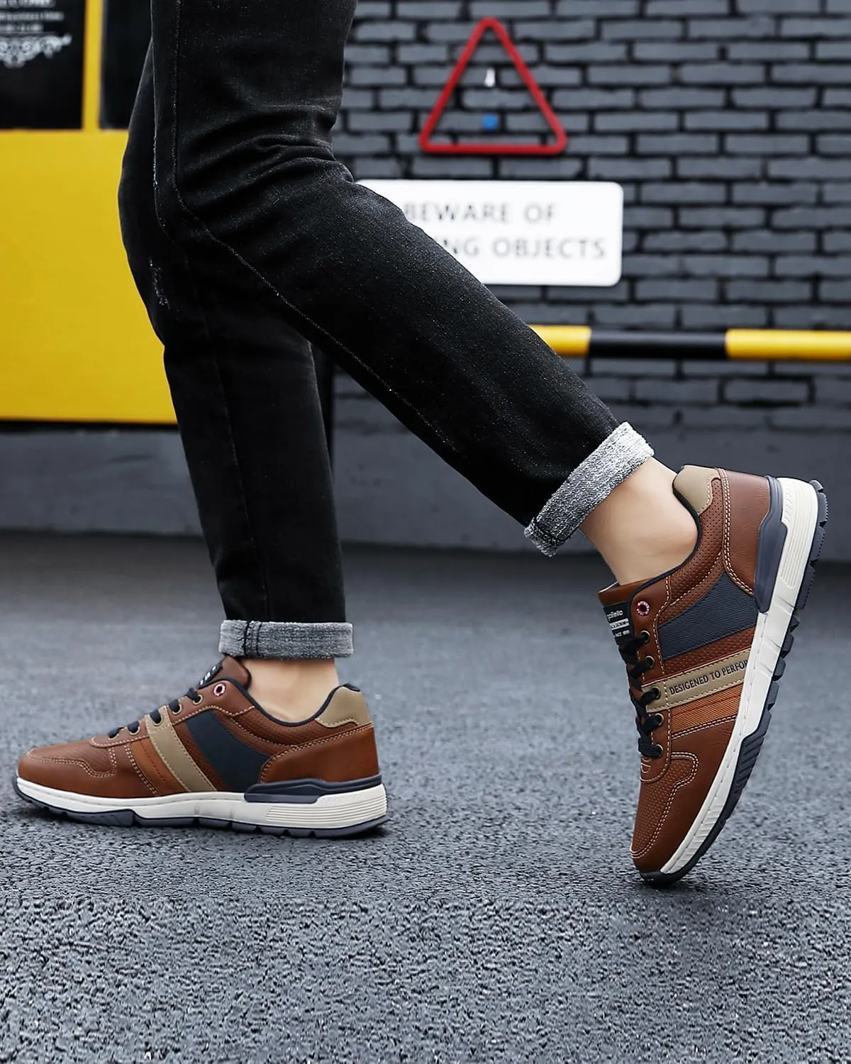 ARRIGO BELLO Men Shoes Casual Sneakers Fashion Low-Top Leather Non-Slip Walking Trainers Size 8-12