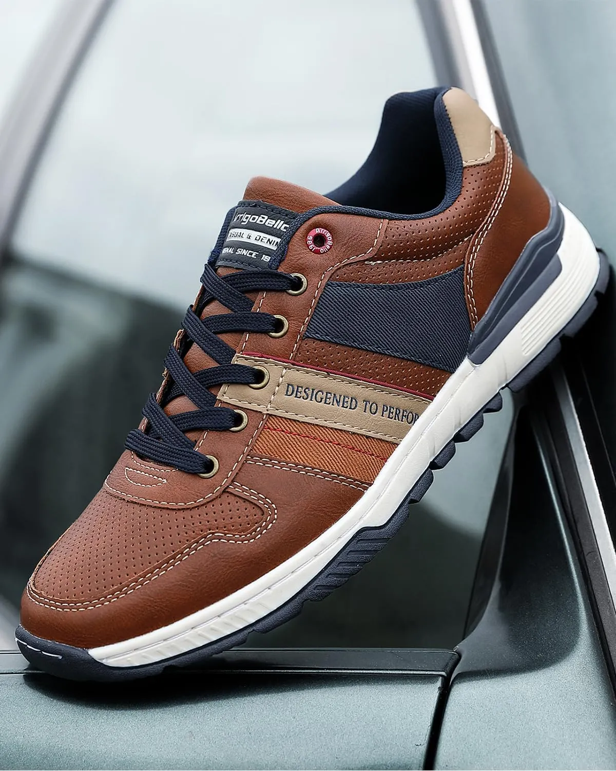 ARRIGO BELLO Men Shoes Casual Sneakers Fashion Low-Top Leather Non-Slip Walking Trainers Size 8-12