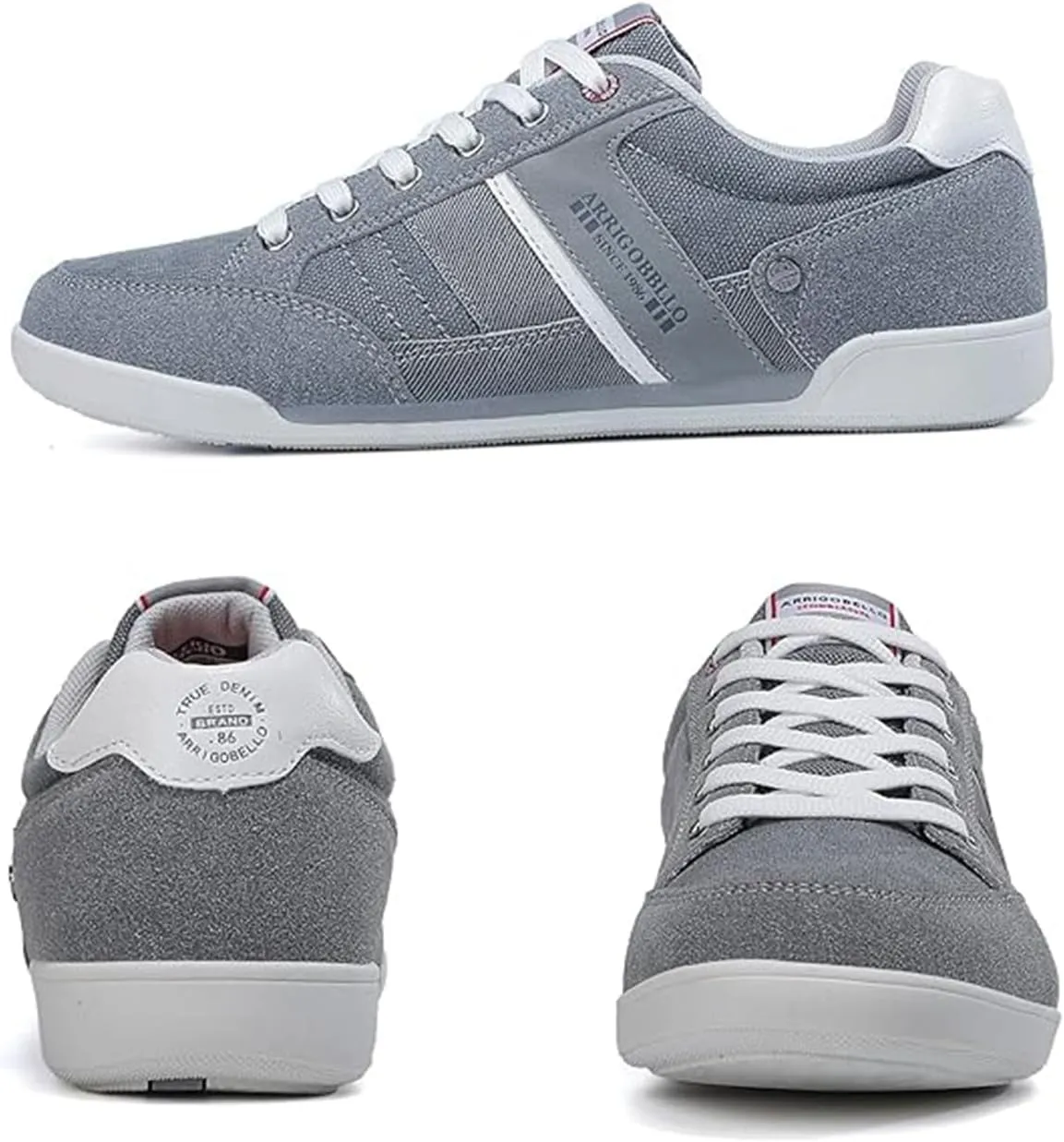 ARRIGO BELLO Mens Casual Shoes Fashion Sneakers Breathable Comfort Classic Lace-Up Low Top Walking Shoes