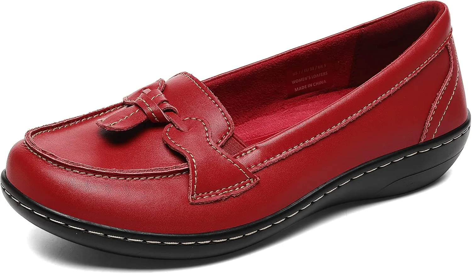 Artisure Women's Classic Comfort Leather Loafers Casual Slip-Ons Stylish Tassel Dress Shoes Cute Work Office Flats Everyday Walking Shoes