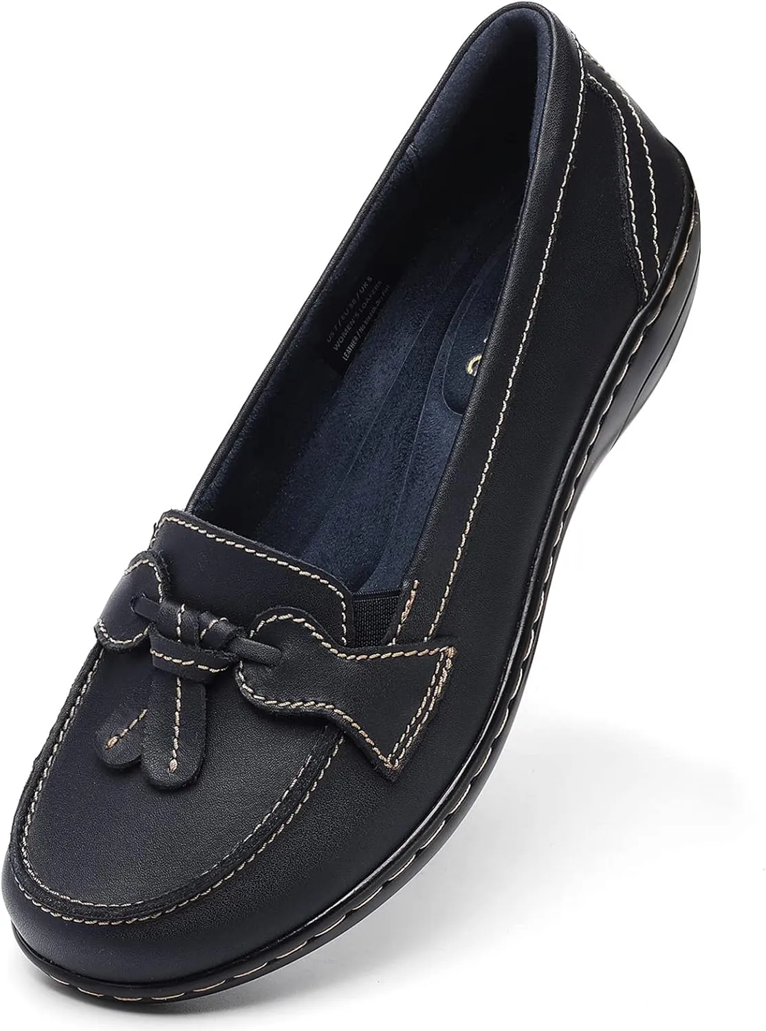 Artisure Women's Classic Comfort Leather Loafers Casual Slip-Ons Stylish Tassel Dress Shoes Cute Work Office Flats Everyday Walking Shoes