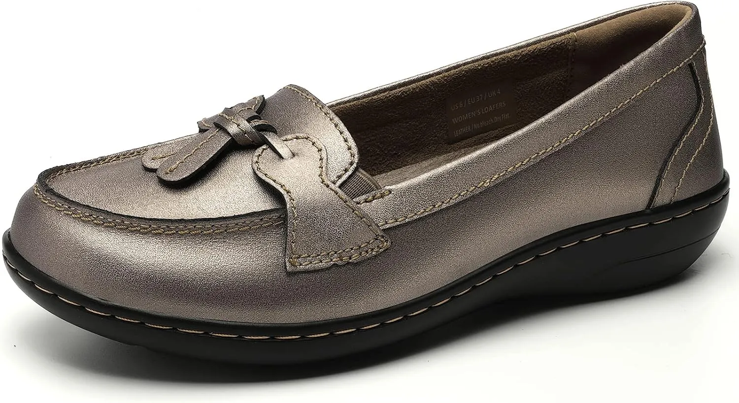 Artisure Women's Classic Comfort Leather Loafers Casual Slip-Ons Stylish Tassel Dress Shoes Cute Work Office Flats Everyday Walking Shoes