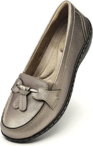 Artisure Women's Classic Comfort Leather Loafers Casual Slip-Ons Stylish Tassel Dress Shoes Cute Work Office Flats Everyday Walking Shoes