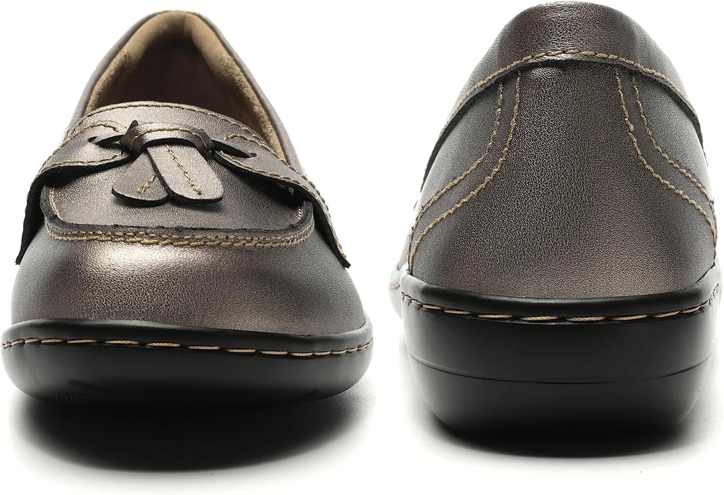 Artisure Women's Classic Comfort Leather Loafers Casual Slip-Ons Stylish Tassel Dress Shoes Cute Work Office Flats Everyday Walking Shoes